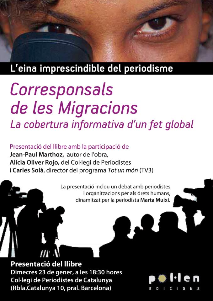 Presentació Del Llibre Corresponsals De Les Migracions