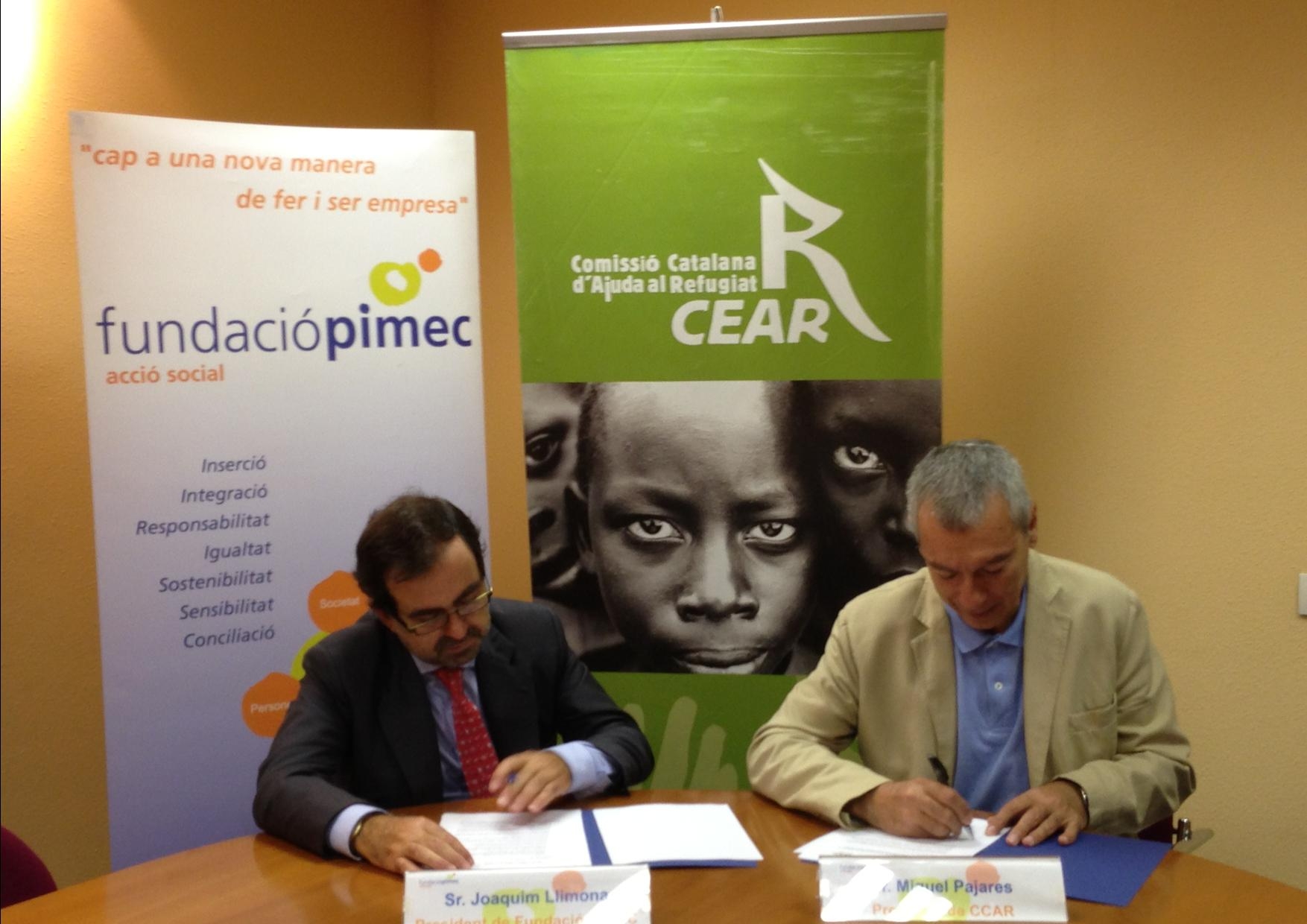 La Comisión Catalana De Ayuda Al Refugiado Y La Fundación PIMEC Firman Un Acuerdo De Colaboración